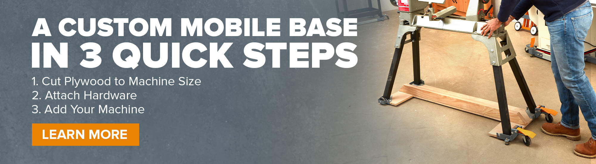 Get a Custom Mobile Base in 3 Quick Steps using the PM-1100 Mobile Base Kit. Click to learn more.