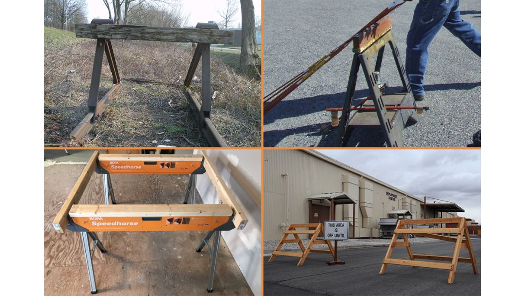 Wooden, Metal, Plasic, and Full-Featured Sawhorses